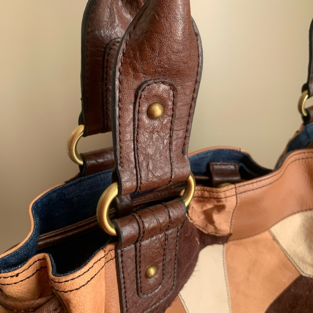 Relativity Genuine Leather Patchwork Brown Tan Sh… - image 2